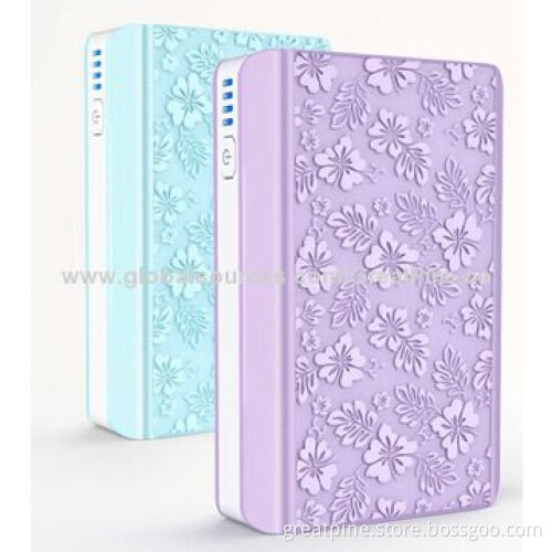 3D embossement printing effect power bank, capacity 6,600/7,800mAh option